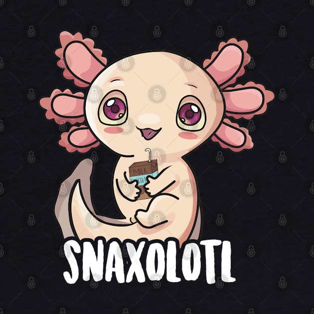 Snaxolotl Shirt Kids Kawaii Axolotl Drinking Chocolate Milk by Boneworkshop